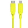 PREMIUMCORD USB-C–USB-C laidas, 60 W, 480 Mbps, silikoninis, geltonas, 1,5 m