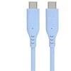 PREMIUMCORD USB-C–USB-C laidas, 60 W, 480 Mbps, silikoninis, mėlynas, 1,5 m