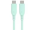 PREMIUMCORD USB-C–USB-C laidas, 60 W, 480 Mbps, silikoninis, turkio spalvos, 1,5 m