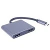 PremiumCord MST adapteris USB-C prie 2x HDMI, USB3.0, PD, 4K ir FULL HD 1080p raiškos