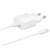 EP-T1510EWE + EP-DA705BWE Samsung 15W kelioninis įkroviklis + USB-C/USB-C Data kabelis baltos spalvos (OOB Bulk)