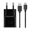 EP-TA200EBE + EP-DG970BBE Samsung 15W kelioninis įkroviklis + USB-C duomenų kabelis juodas (OOB masinis)