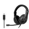 Ausinės C-Tech C-TECH Ausinės MHS-05U USB do PC juoda