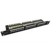 SOLARIX patch panel, CAT6, 24 x RJ45 , UTP, su surišimo juosta, juodas, 1U