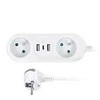 Solight 2z + USB A+C 17W 1,5m balta