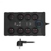 „Solight“ viršįtampių apsauga, 8 kontaktų, USB A+CA, 2 m, juoda