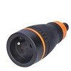 Solight zásuvka do vlhka, přímá, IP40, juoda-oranžová