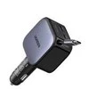 UGREEN rychlonabíječka do auta se zatahovacím kabelem 145W 3-Port, 2x USB-C,1x USB-A, GaN, sidabrinė