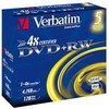 VERBATIM DVD-RW 4X BOITIER CRISTAL PACK DE 5