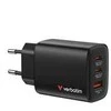 VERBATIM GaN Nabíječka Essentials 65W, 2xUSB-C, 1xUSB-A, juoda