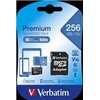 Verbatim Atminties kortelė Micro SDXC 256GB V10 + adapter juodos spalvos 44087
