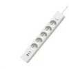 Viking tinklo praplėtimo lizdas YC53, 5x AC 230V, 1x USB-A, 2x USB-C, ilgis 1,5 m, baltas