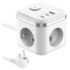 Viking maitinimo adapteris YC33, 3x 230 V, 1x USB-A, 2x USB-C, ON/OFF mygtukas, ilgis 1,4 m, baltas