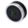 Viking Viking zásuvkový modul A60, 1x USB-A, 1x USB-C, PD, stříbrno-juoda