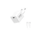 Winner Group WG - Síťová nabíječka 1x USB-C PD 20W, 5V-9V-12V, kabelis Type-C na Type-C, bílá