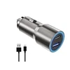 Winner Group WG - Automobilinis įkroviklis 2x USB 38 W, 1x USB-A + 1x USB-C, + USB-A–Lightning laidas, sidabrinis