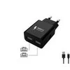 Winner Group WG - Síťová nabíječka 2x USB-A 2,4A , Smart IC + kabelis USB-A na Micro USB, juodas