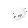 Winner Group WG - Síťová nabíječka GaN 2x USB 65W, 1x USB-C PD 65W + 1x USB-A QC3.0 18W, baltas