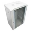 XtendLan 19" sieninė spintelė 18U 600x450, keliamoji galia 60 kg, stiklinės durys, virintos, pilkos spalvos