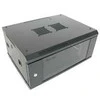 XtendLan 19" sieninė spinta 4U 600x450, keliamoji galia 60 kg, stiklinės durys, suvirintos, juodos