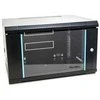 XtendLan 19" sieninė spinta 6U 600x450, keliamoji galia 60 kg, stiklinės durys, suvirintos, juodos