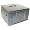 XtendLan 19" sieninė spinta 6U 600x600, keliamoji galia 60 kg, stiklinės durys, suvirintos, juodos