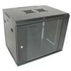 XtendLan 19" sieninė spinta 9U 600x450, keliamoji galia 60 kg, stiklinės durys, suvirintos, juodos