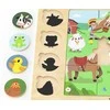 Viga Toys Mediniai dėlionės puzzle VIGA Atspėk iš šešėlio ferma 17 detalių