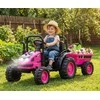 Milly Mally Važiuoklė na akumulator Traktor su przyczepą Farmer Rožinė