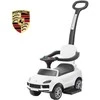Milly Mally Porsche Cayenne baltas ride-on car with guide rod