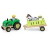 Viga Toys Viga 44680 Medinis traktorius su priekaba ir gyvūnais