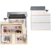 KIK MDF medinis lėlių namelis + baldai 78cm juodas LED