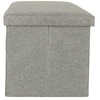 Ikonka Sulankstomas pufas su dėže pilkas didelis 76x38x38cm