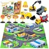 Malplay 3D žaidimų kilimėlis su transporto priemonėmis ir kelio ženklais, 80x70 cm