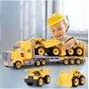 Malplay Didelis žaislinis sunkvežimis vilkikas su 2 statybiniais automobiliais