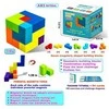 Malplay Magnetinių 3D kaladėlių dėlionė kubas su kortelėmis