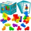 Malplay Magnetinių 3D kaladėlių dėlionė kubas su kortelėmis