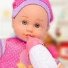 Malplay Interaktyvi kalbanti Lėlė kūdikis su maitinimo buteliuku, 34 cm