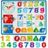 Malplay Medinė manipuliacinė mokomoji lenta matematikos skaičiai, laikrodis