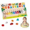 Malplay Montessori medinė magnetinė labirinto lenta Mokausi spalvų ir skaičiuoti