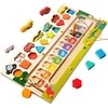 Malplay Montessori medinė magnetinė labirinto lenta Mokausi spalvų ir skaičiuoti