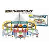 Malplay Urban Transport Track trasa su šviečiančiu tiltu– kūrybiškas žaislas vaikams (102 dalys)