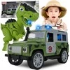 Malplay Žaislinis automobilis su dinozauru ir priekaba, su šviesos ir garso efektais