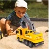 Malplay Žaislinis sunkvežimis su ekskavatoriumi, statybinis vilkikas, automobilis 1:16, šviesos, garsas
