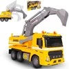 Malplay Žaislinis sunkvežimis su ekskavatoriumi, statybinis vilkikas, automobilis 1:16, šviesos, garsas