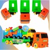 Malplay Žaislinis sunkvežimis vilkikas - konstruktorius su 3 automobiliais