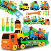 Malplay Žaislinis sunkvežimis vilkikas - konstruktorius su 3 automobiliais
