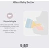 BIBS naujasis stiklinis buteliukas nuo dieglių 240 ml medium flow pilnas komplektas Ivory