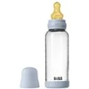 BIBS naujasis stiklinis buteliukas nuo dieglių 240 ml medium flow pilnas komplektas Baby mėlynas