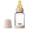 BIBS stiklinis buteliukas nuo dieglių 120 ml (Blush) pilnas komplektas